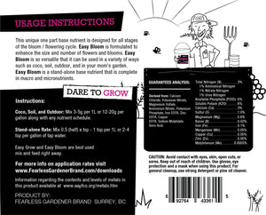 Dare To Grow - Easy Bloom Back Label